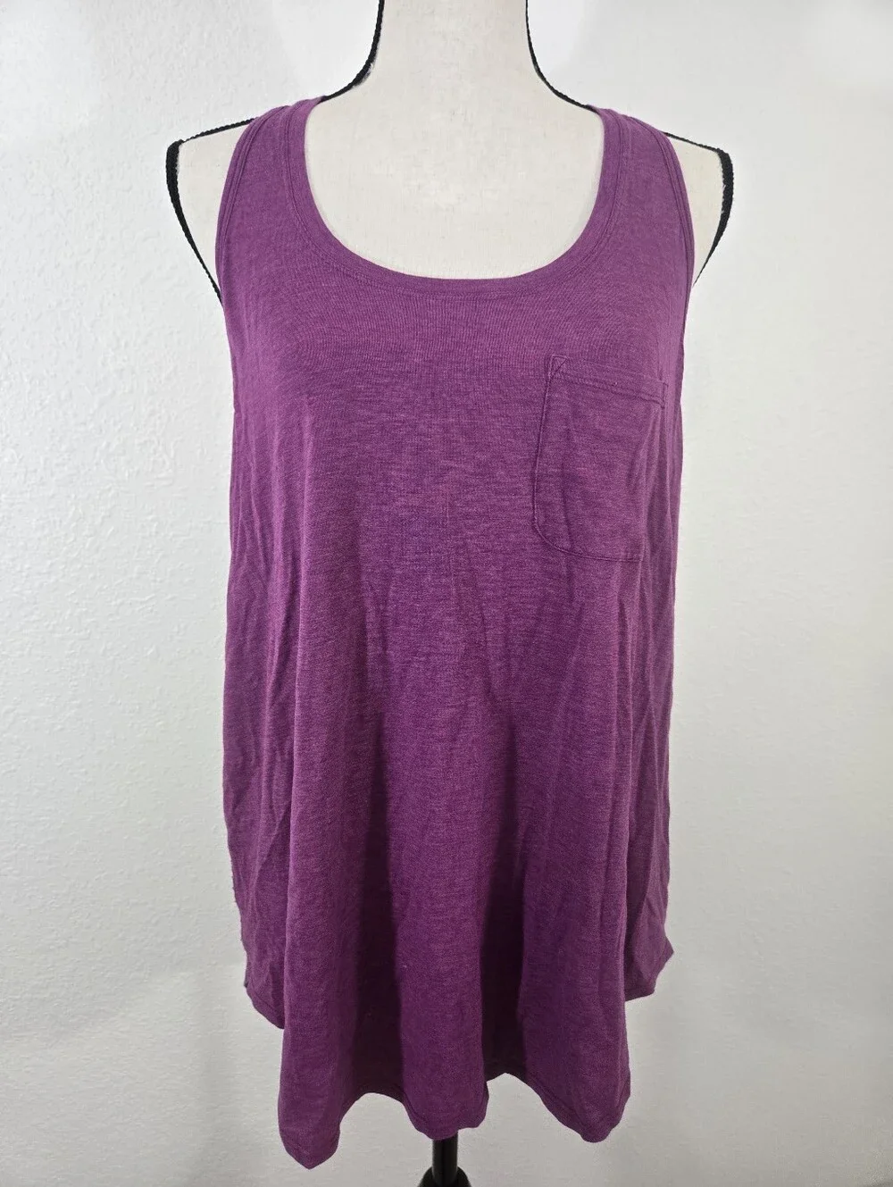 Lululemon Womens Heathered Purple Racerback Tank Top w/Pocket, size 12-14